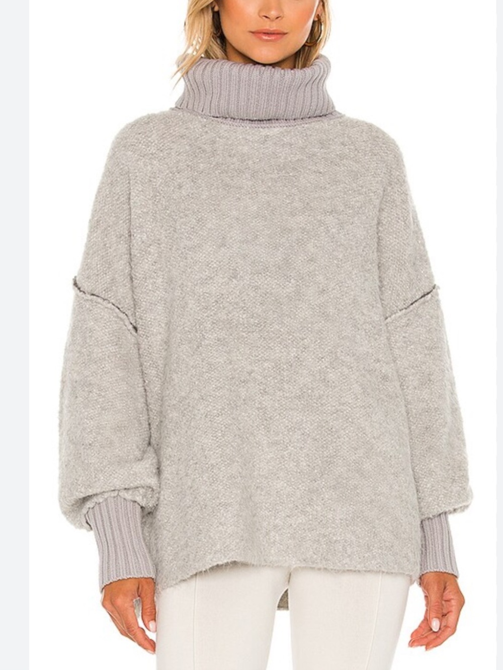 Free People Milo Cozy Gray Turtleneck Sweater size M
